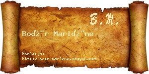 Boér Marléne névjegykártya